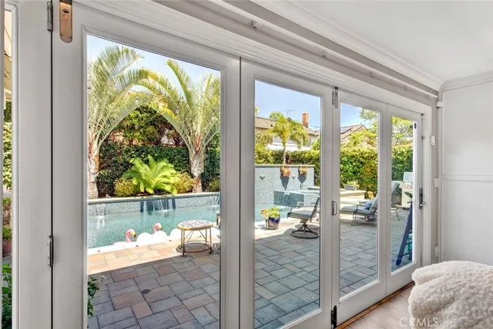 Close Up of the Bi-Fold Doors Overlooking the Pool