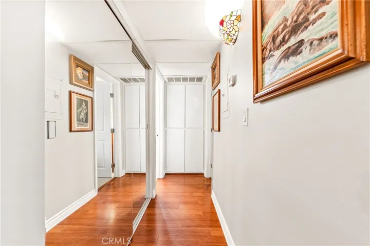Mirrored hallway closet