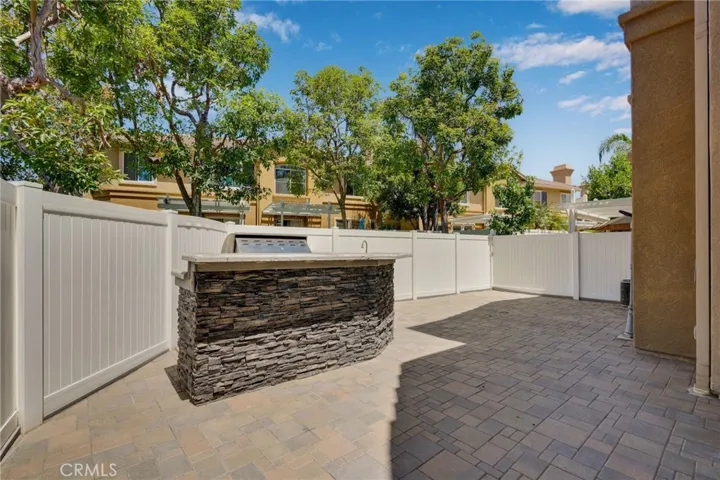 Patio, view from gate entrance
