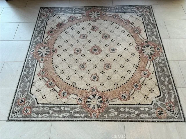 The accent stone mosaic in the foyer.