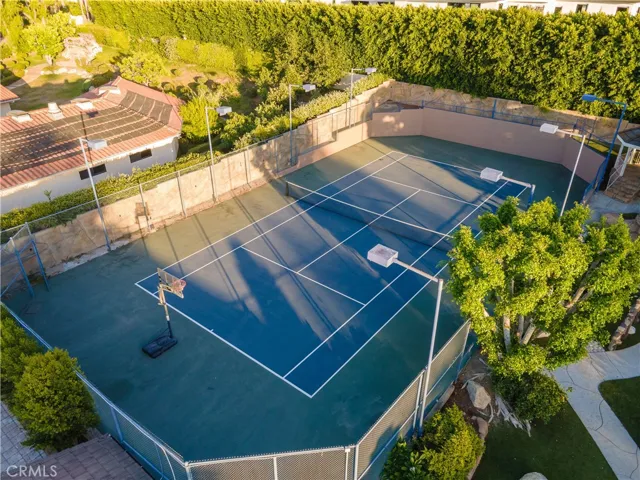 Renovated tennis court.