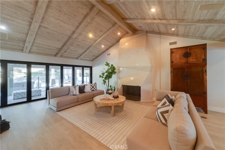 An amazing marble fireplace in the living room.