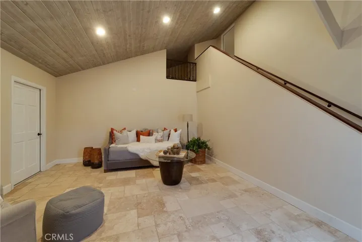 The living room in the guest quarter.