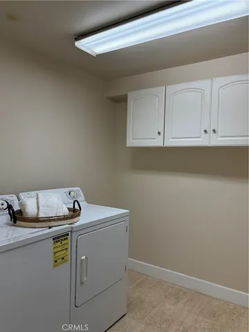 A large laundry room in the guest quarter.