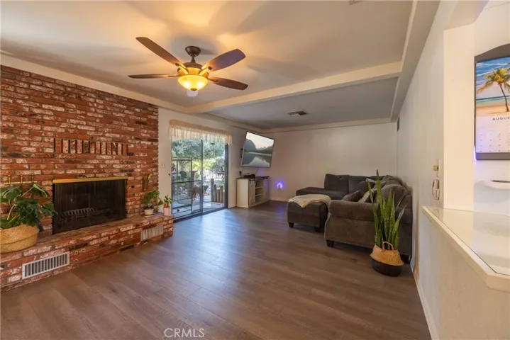 Living room with fireplace
