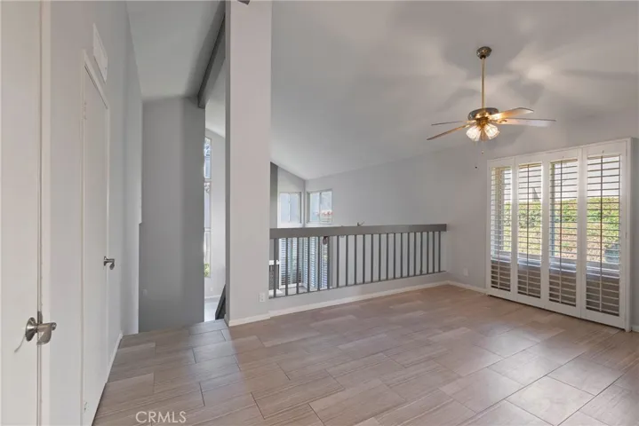 Dining overlooks family room