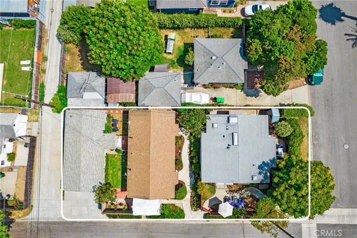 Aerial of all 3 buildings on the lot