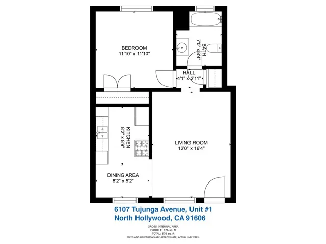 6107 Tujunga Avenue - Unit #1 - 1 Bed/1 Bath