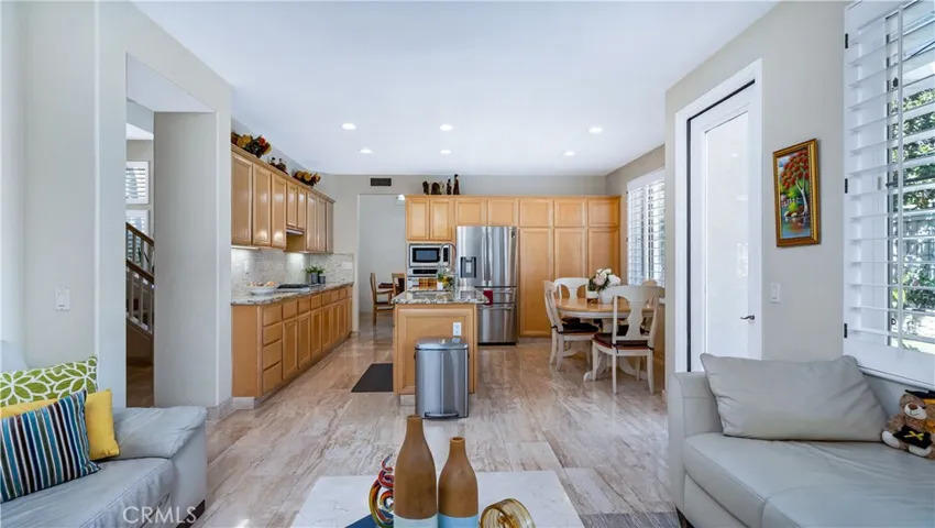 Kitchen is adjacent to the family room--look at all those cabinets!