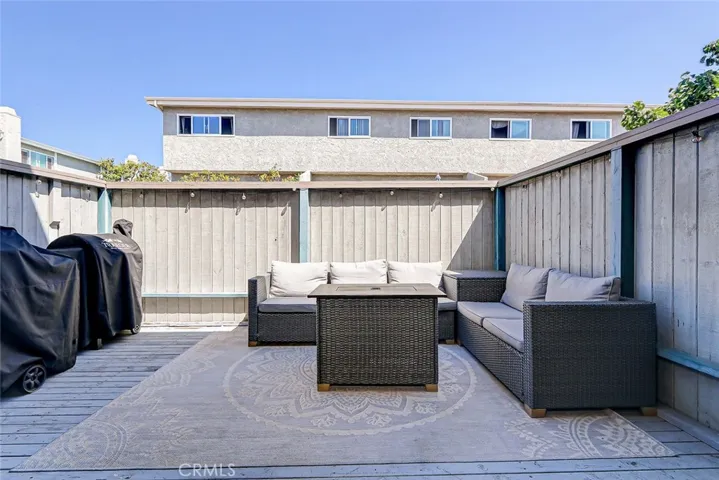 Fenced in deck off the Living Room