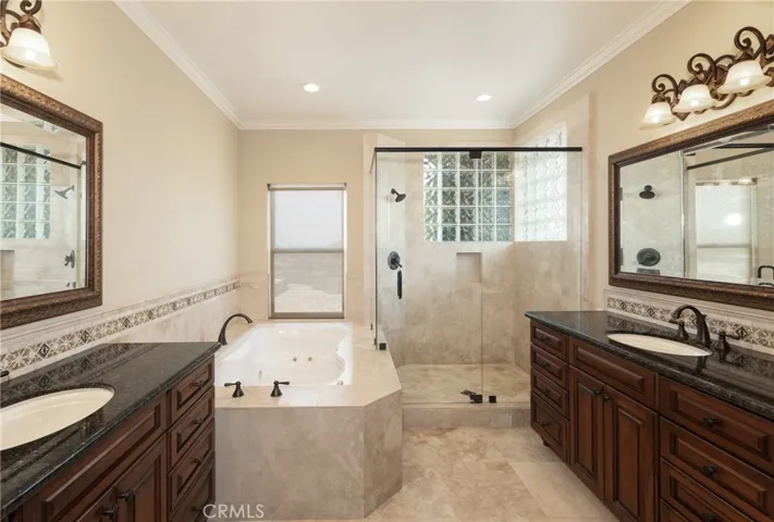 Primary Bath w/ Jacuzzi Tub and Westerly view