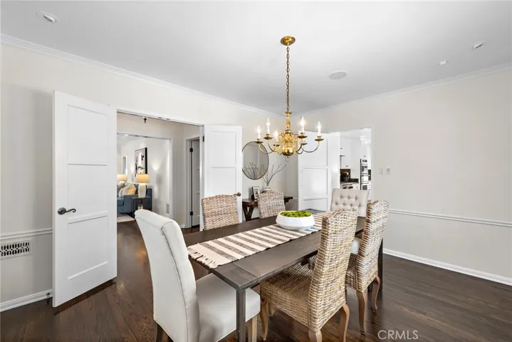 Hardwood flooring, wainscoting and crown moldings
