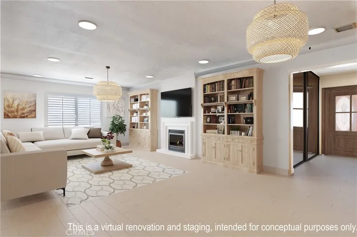 This is a virtual renovation and staging, intended for conceptual purposes only.