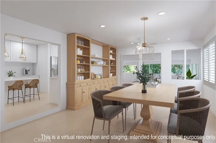 This is a virtual renovation and staging, intended for conceptual purposes only.