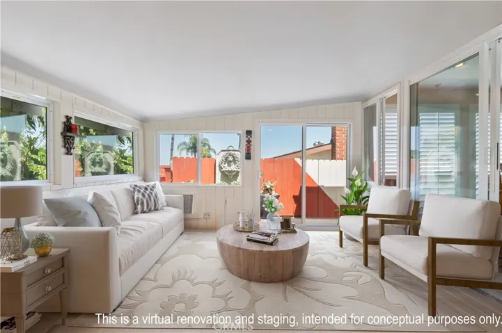 This is a virtual renovation and staging, intended for conceptual purposes only.