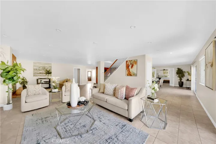 Family room wraps over to the dining room