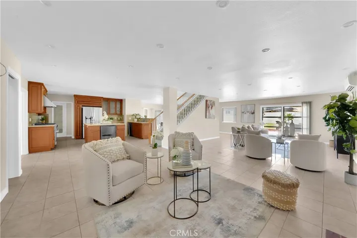 Kitchen, flex area and family room