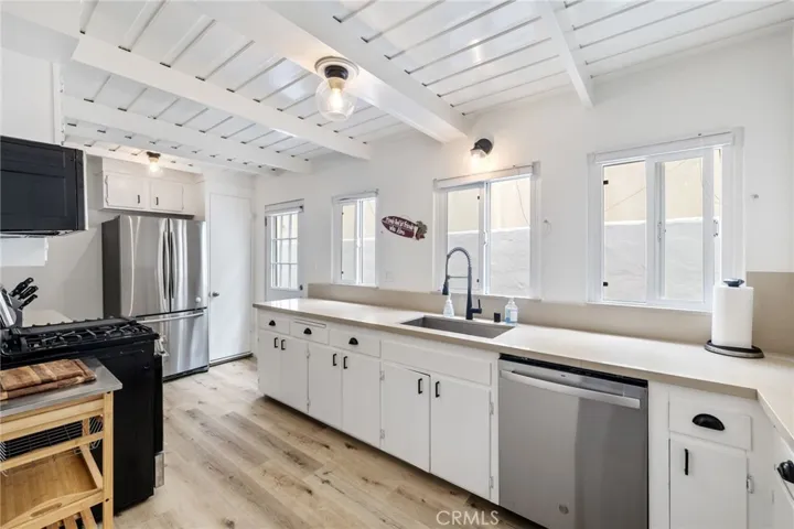 Newly-renovated kitchen in cottage