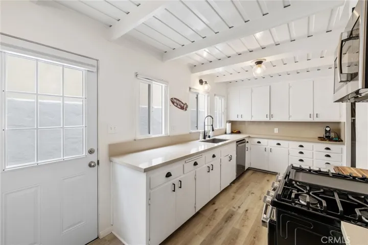Newly-renovated kitchen in cottage
