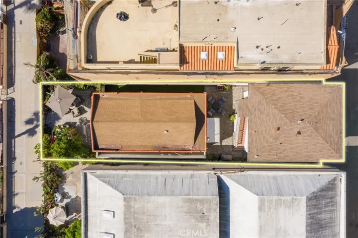 Walk street, front patio, front beach cottage, rear courtyard, and rear structure (2 units + garage)