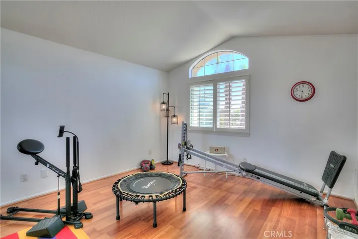 Upstairs exercise room is perfect addition to this floor plan complete with closet space which can be used as second bedroom