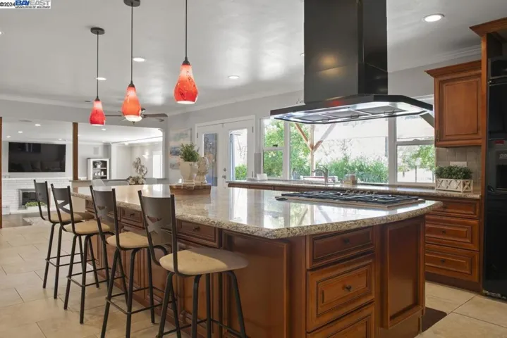 Gas Cooktop and island view