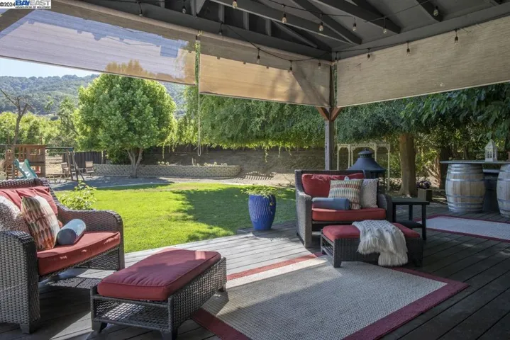 Comfy Covered Deck with Backyard Views