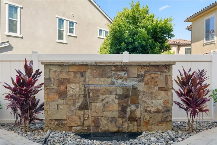 Beautiful modern waterfall fountain.