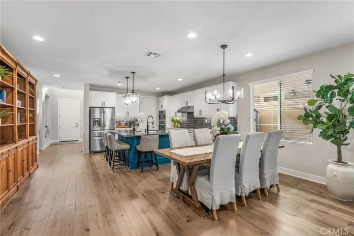 View from the dining area facing the kitchen.