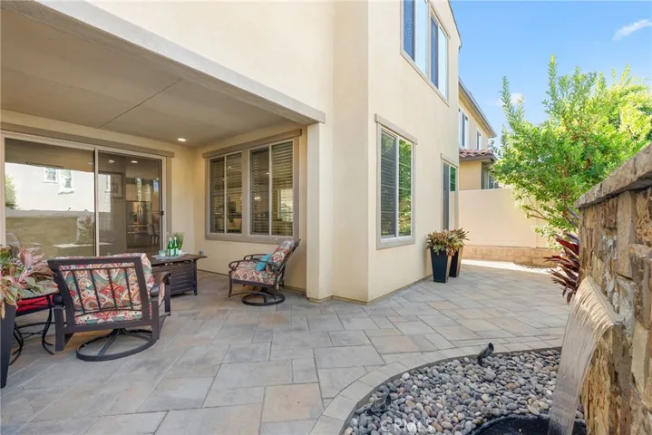 View from facing the sliding glass door entrance to the house.