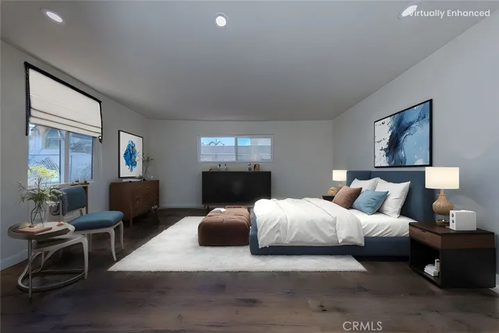 Virtually Staged Primary Bedroom Back House