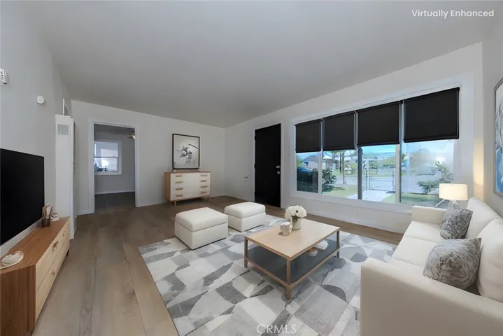 Virtually Staged Front Picture Window Living Room