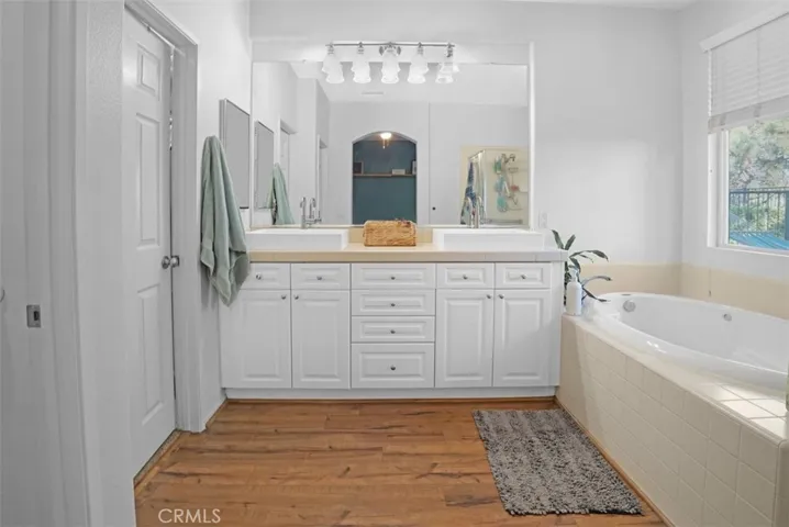 Master Bathroom with walk in closet to the left