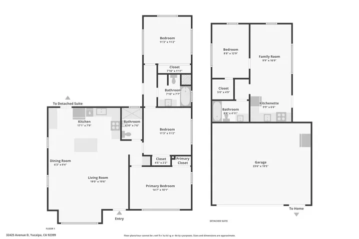 Combined 2 homes and garage maps