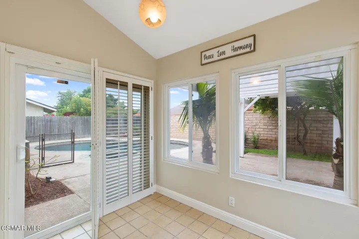 Breakfast Nook and View of Backyard