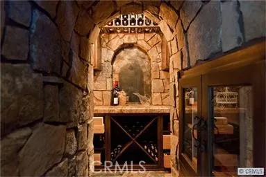 Indoor walk in wine cellar