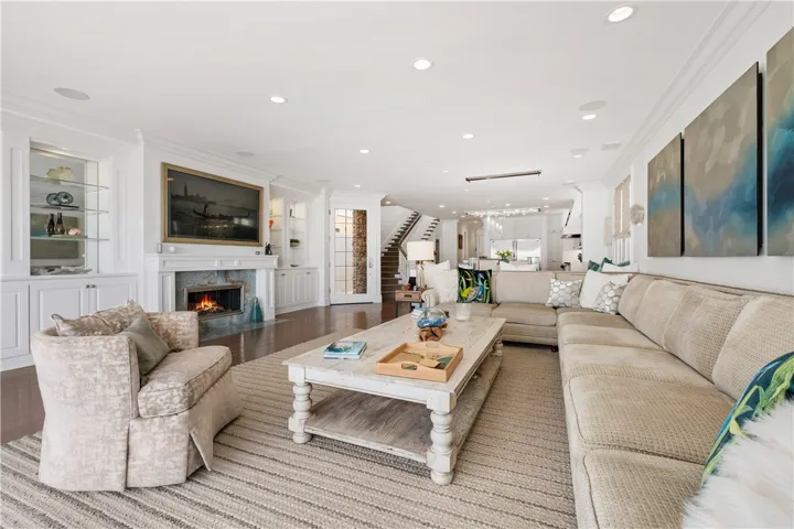 Living area with fireplace
