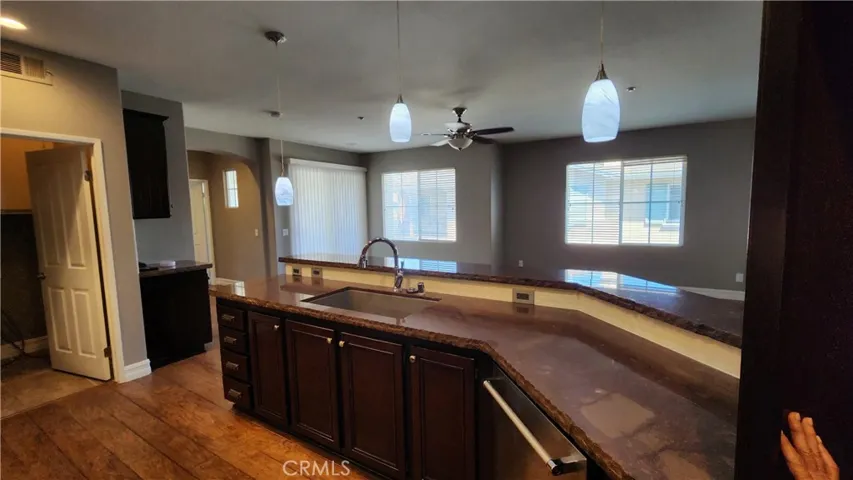 Kitchen overlooks great room