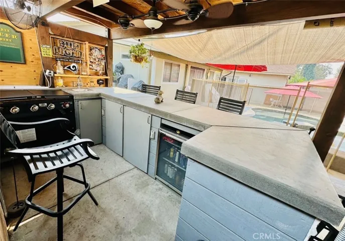 Covered bar near pool
