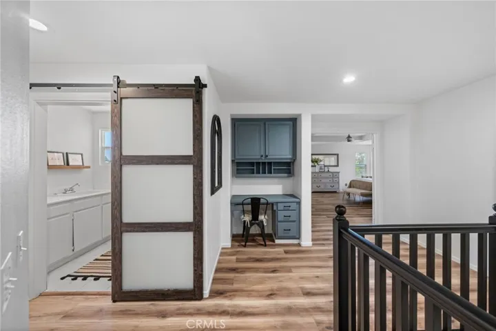 Built in desk area by the laundry room