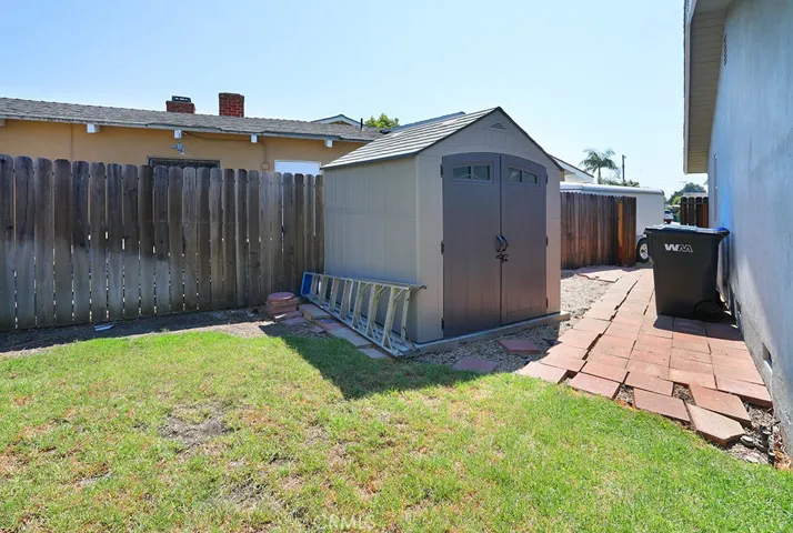 Storage shed included for your use