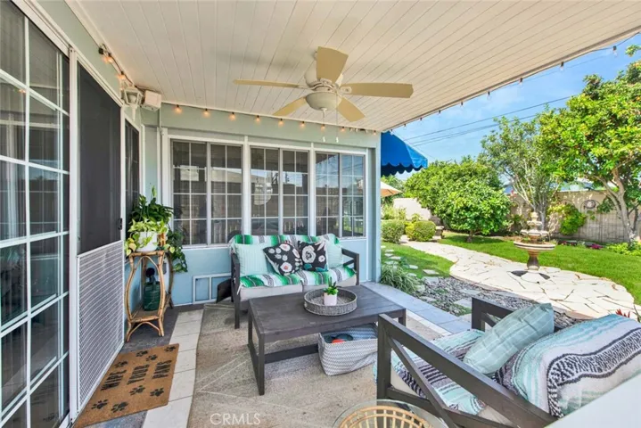 Covered Patio with Ceiling Fan
