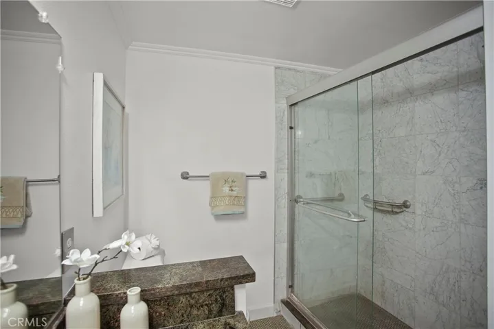 Step in shower with Grab Bars for extra safety
