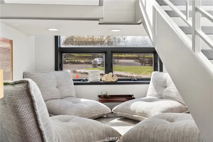 cozy lounge under staircase