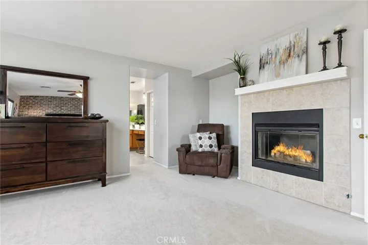 Primary Suite Fireplace and seating area