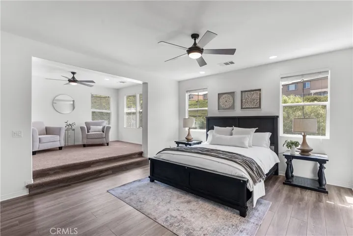 primary suite with extended bonus room