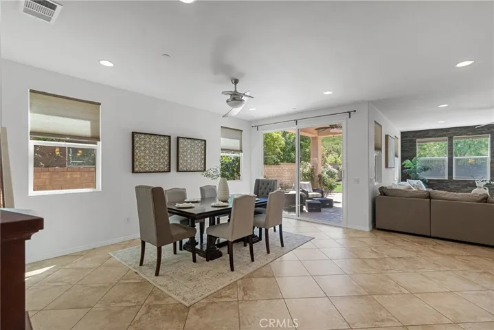 dining room with sliding door to outdoor living room
