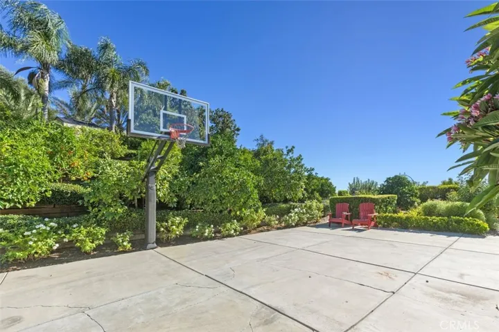 Basketball court and family citrus grove