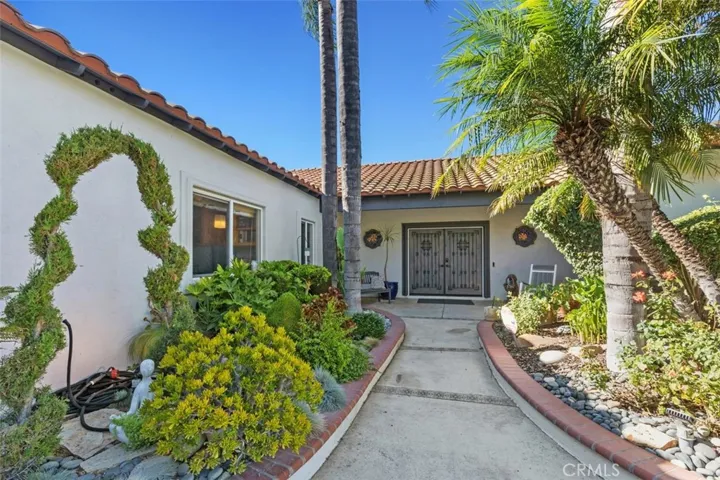 Drought resistant landscaped entry.