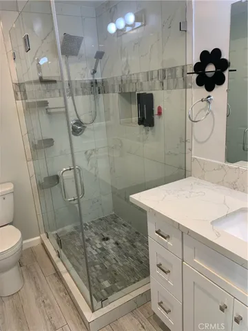 Bathroom with shower.